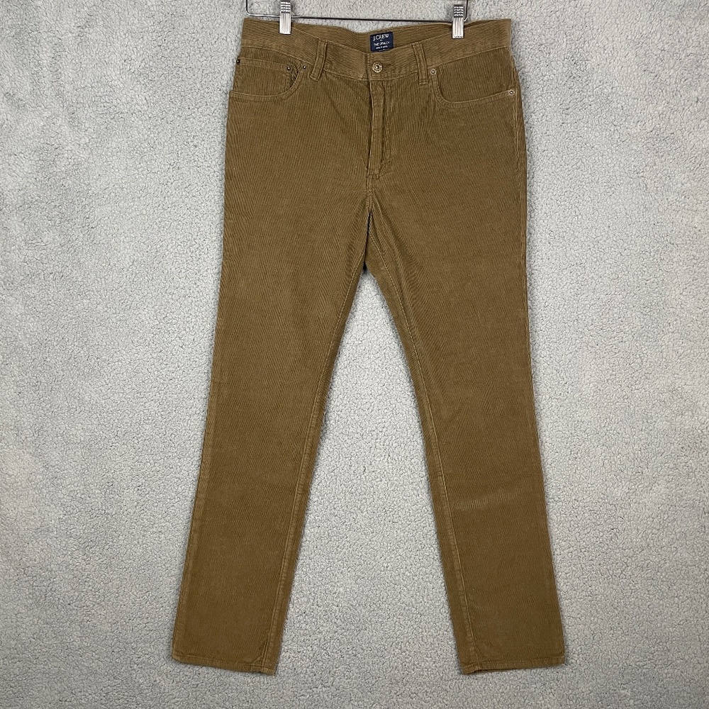J CREW Pants Mens 32x32 The Driggs Corduroy Straight Brown Comfort Pockets